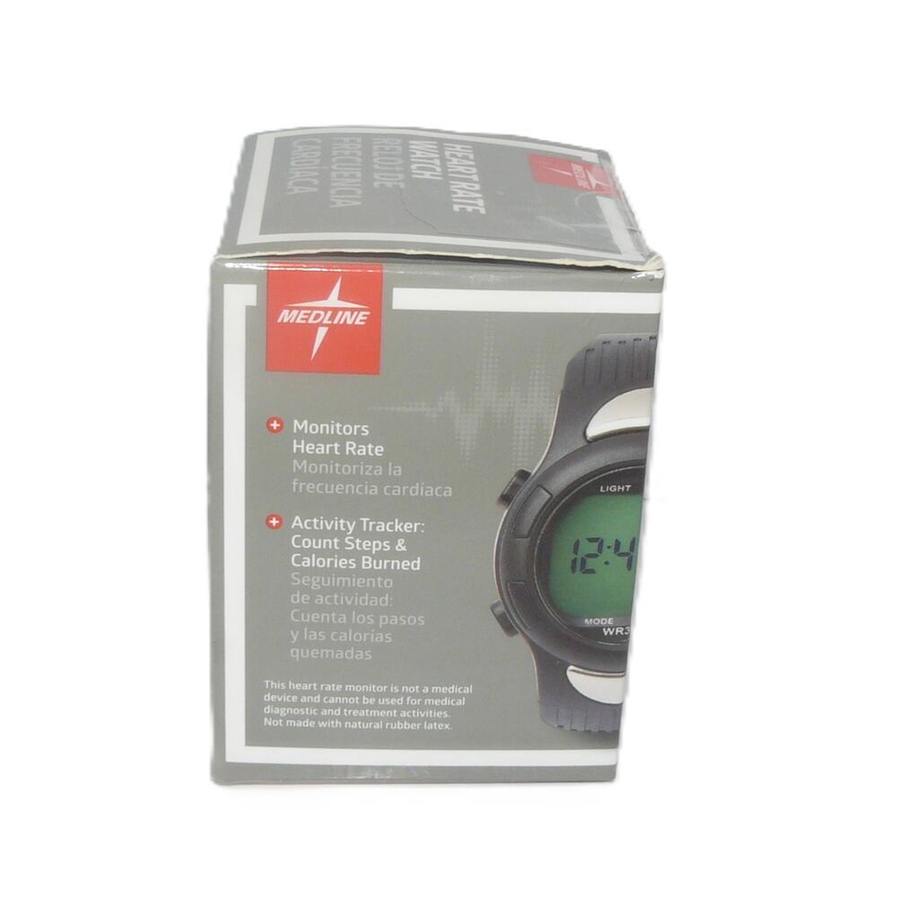 Medline MDSP3044 Heart Rate Watch Activity Tracker Pedometer Stopwatch Black NIB - Picture 3 of 5